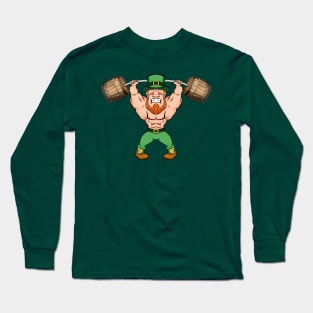 elf patrick day keg of beer funny Long Sleeve T-Shirt